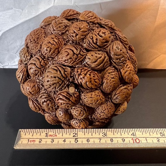 4.5" Acorn Decor Brown Excellent Peach Pit Burlap Rustic Cottagecore Woodland - Picture 3 of 5